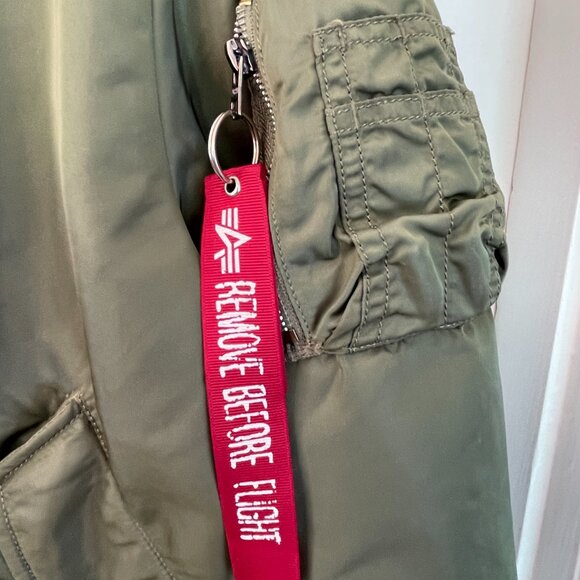 Alpha Industries MA-1 Flight Bomber Jacket - Sage Green/Orange Reversible-Unisex - Picture 10 of 13